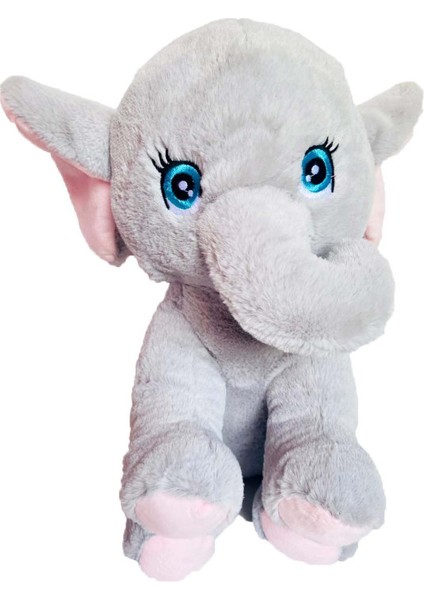 Selay Toys Peluş Oturan Fil 30CM Gri 1012