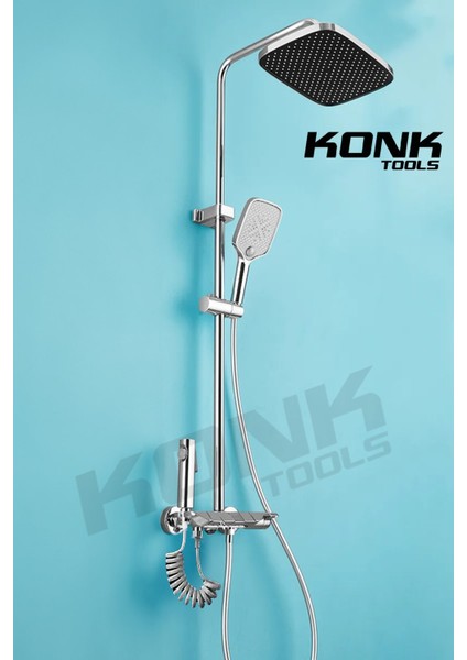 Piyano 5 Fonksiyonlu Krom Banyo Bataryalı Robot Duş Seti Tepe Duşu Duş Seti 130 cm fiyatları