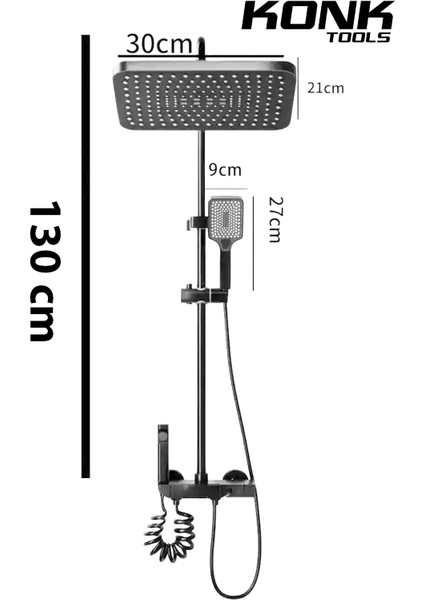 Piyano 5 Fonksiyonlu Krom Banyo Bataryalı Robot Duş Seti Tepe Duşu Duş Seti 130 cm modelleri