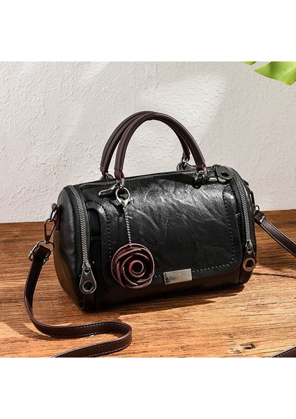Yeni Vintage Düz Renk Crossbody Omuz Çantası (Yurt Dışından)