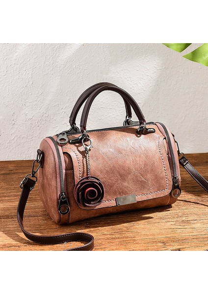 Yeni Vintage Düz Renk Crossbody Omuz Çantası (Yurt Dışından)