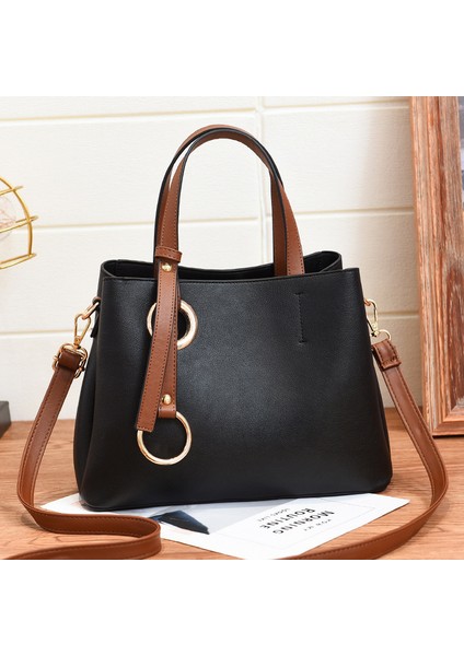 Moda Basit Kova Çanta Omuz Çanta Crossbody Çanta (Yurt Dışından)