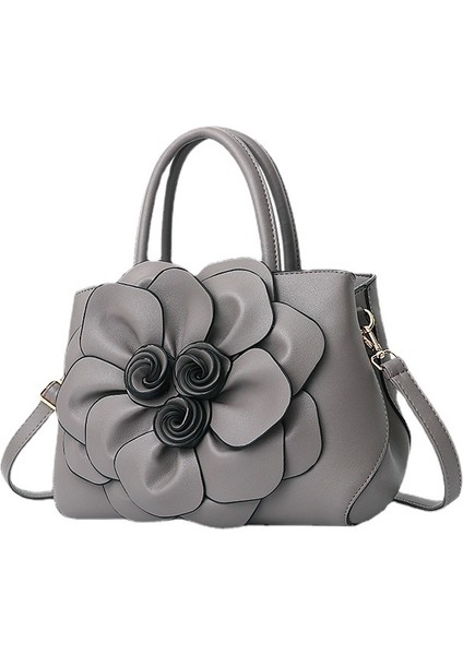 Düz Renkli Çiçek El Omuz Çantası (Yurt Dışından)