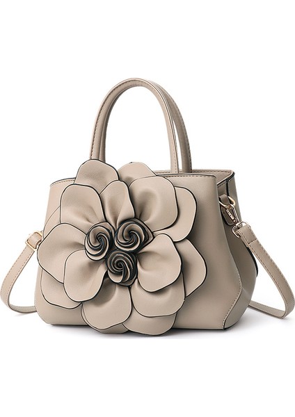 Düz Renkli Çiçek El Omuz Çantası (Yurt Dışından)