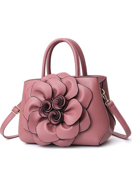Düz Renkli Çiçek El Omuz Çantası (Yurt Dışından)