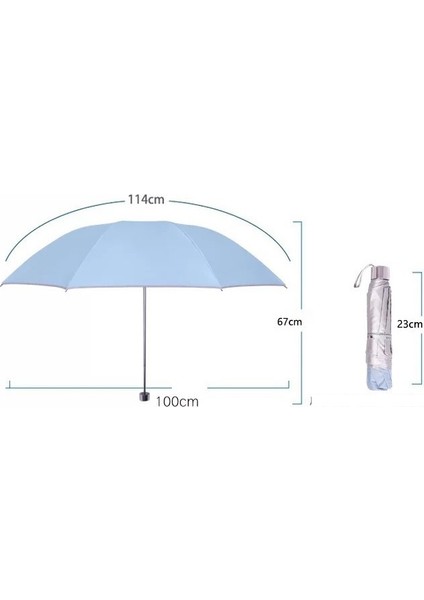 Hem Yağmur Hem De Parlaklık Için Üç Katlı Şemsiye Katlanabilir Gümüş Plastik Güneşlik Şemsiyesi (Yurt Dışından)