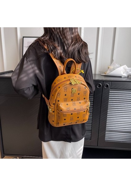 Sevimli Ayı Baskı Sırt Çantası Çok Yönlü Büyük Kapasiteli Hafif Sırt Çantası Batı Tarzı Çanta (Yurt Dışından)