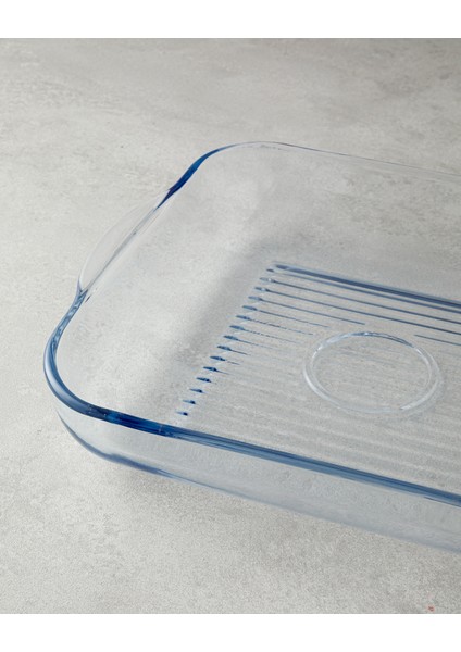 Bake&serve Cam Kare Izgaralı Fırın Kabı 30X27 cm Şeffaf fiyatları