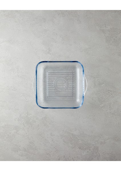 Bake&serve Cam Kare Izgaralı Fırın Kabı 24 x 21 cm Şeffaf