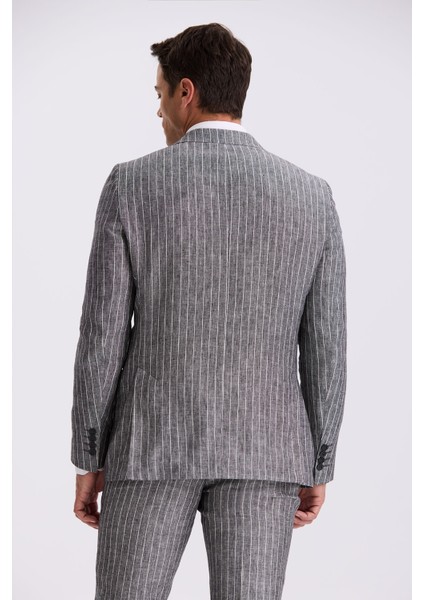 Siyah Slim Fit Sivri Yaka Erkek Takım Elbise fırsatları