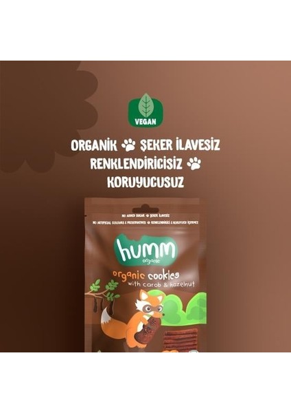 Humm Organik Keçiboynuzlu ve Fındıklı Vegan Kurabiye 55 gr