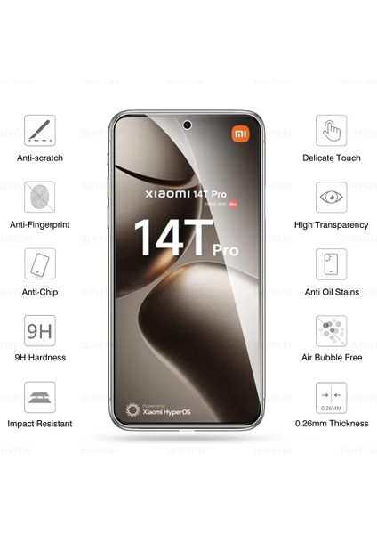 Xiaomi 14T Temperli Cam Ekran Koruyucu 9h Ultra Koruma (3 Adet)