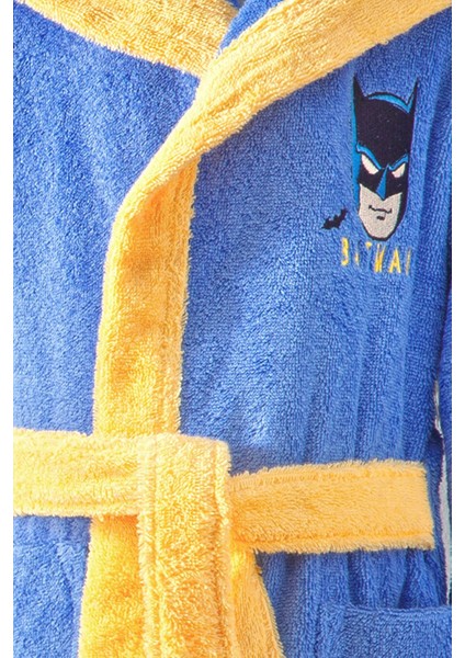 Batman Gotham City Lisanslı Kapüşonlu Çocuk Bornozu 5/6 Yaş