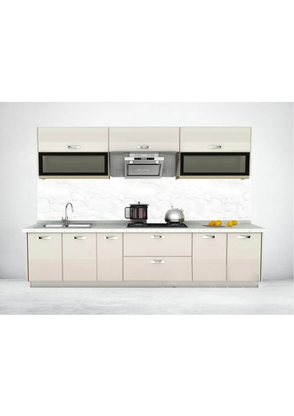 Mutfak Tezgah Arası Folyo Baskı Alaçatı Taş Desen - Silinebilir Özellikte - 60X120 cm - Yapışkanlı