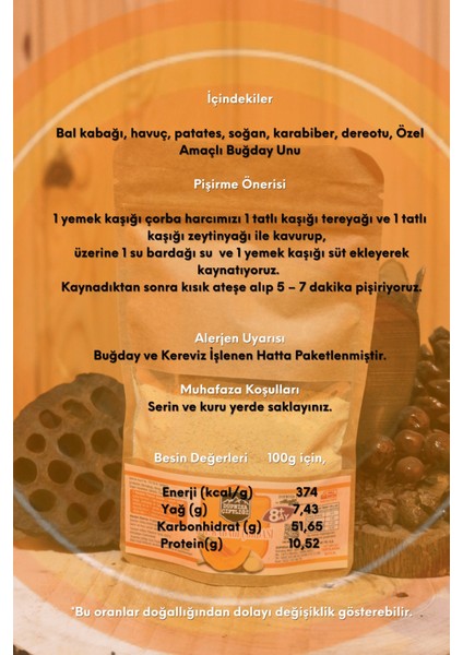 Bal Kabağı Çorbası 100G +8 Ay