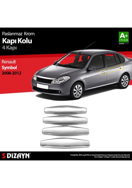 Renault Symbol 2 Krom Kapı Kolu 4 Kapı 2008-2012