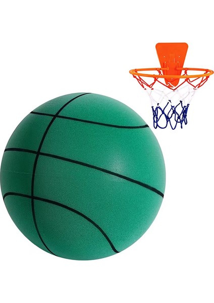 Sessiz Basketbol Yüksek Ribaund Kapalı Köpük Basketbol Sessiz Top Antrenmanı Yeşil 21 cm 3-6 Yaş (Yurt Dışından)