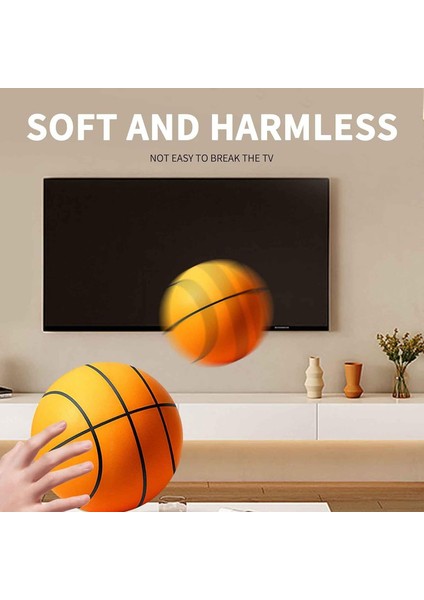 Sessiz Basketbol Yüksek Ribaund Kapalı Köpük Basketbol Sessiz Top Antrenmanı Yeşil 21 cm 3-6 Yaş (Yurt Dışından)