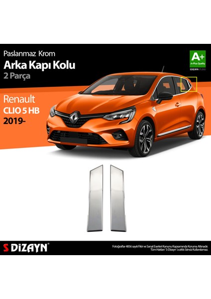 Renault Clio 5 Krom Kapı Kolu Arka 2 Prç. 2019 Üzeri