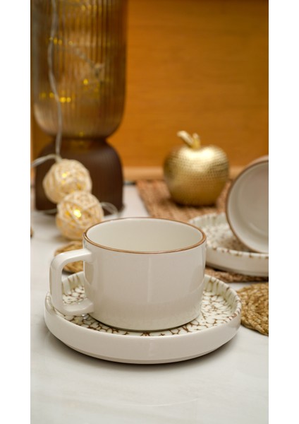 Yakamoz 4 Parça 2 Kişilik Porselen Çay Fincan Takımı fiyatları