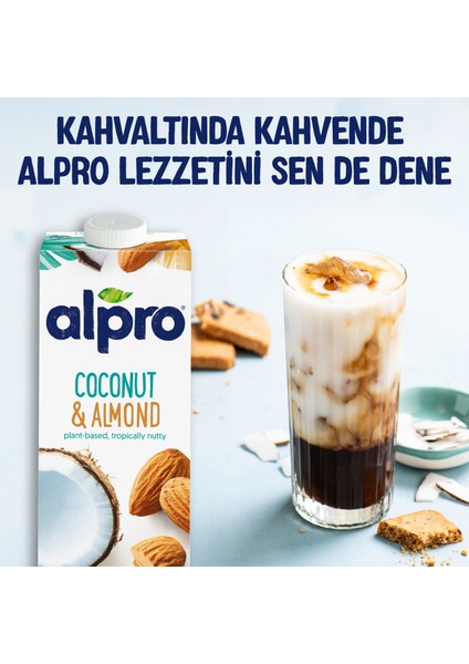 Hindistan Cevizi Badem Sütü 2x1 L Vegan Laktozsuz Bitkisel Bazlı
