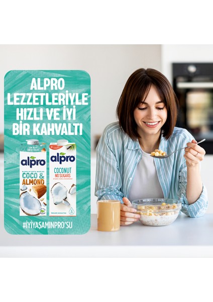 Hindistan Cevizi Badem Sütü 2x1 L Vegan Laktozsuz Bitkisel Bazlı