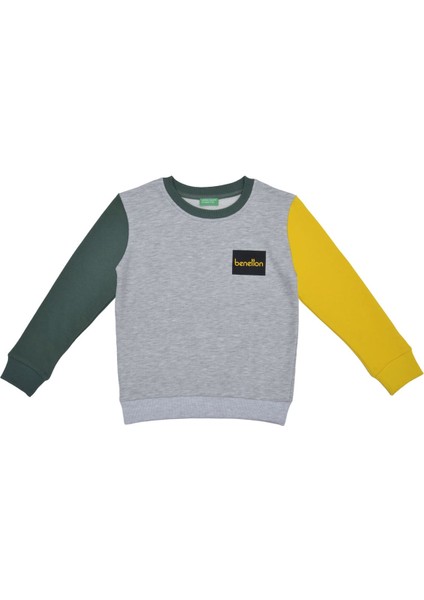 Erkek Çocuk Sweatshirt - Gri Melanj