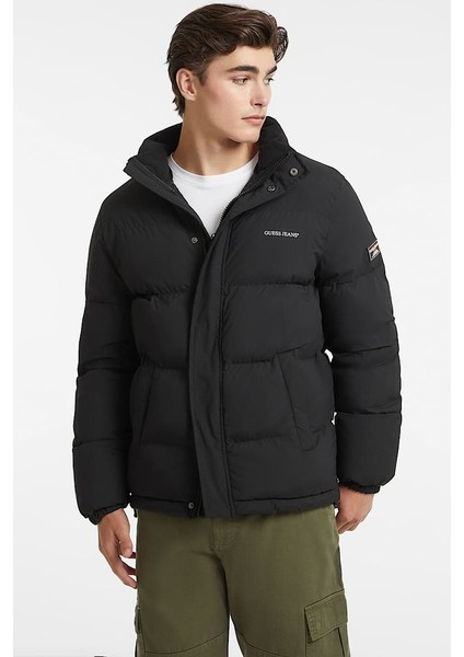 Erkek Regular Şişme Mont - Siyah