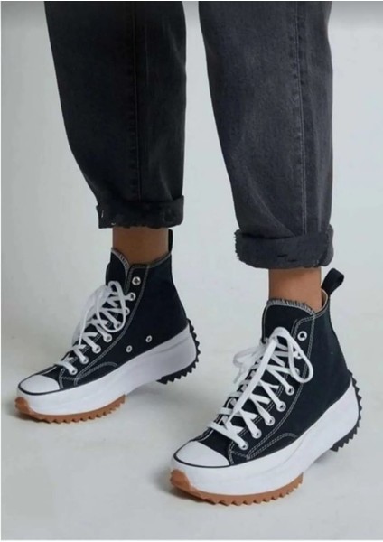 Siyah Kadın Sneaker Spor Ayakkabı Run Star