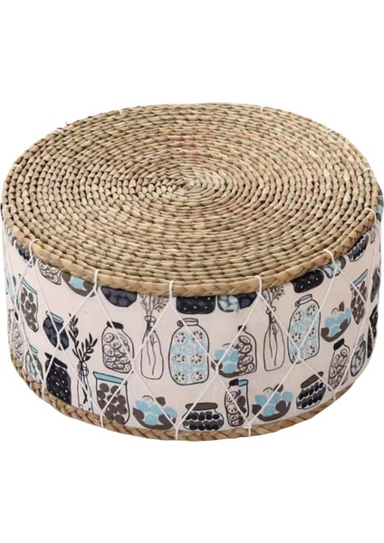 Dokuma Meditasyon Minderi El Yapımı Tatami Oturma Minderi Ofis Oturma Odası Vazo Deseni (Yurt Dışından)