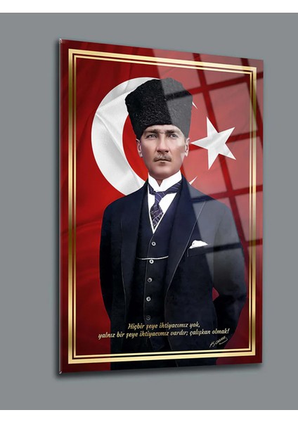 Atatürk 4mm Kırılmaz Temperli Yüksek Çözünürlüklü Cam Tablo modelleri