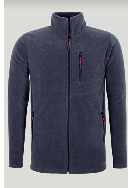 Erkek 3 Cepli Outdoor Tam Fermuarlı Polar Ceket Siyah