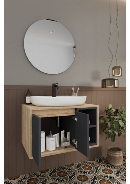 Banyo Gül 70 cm Demonte Banyo Dolabı Ayna Lavabo indirimleri