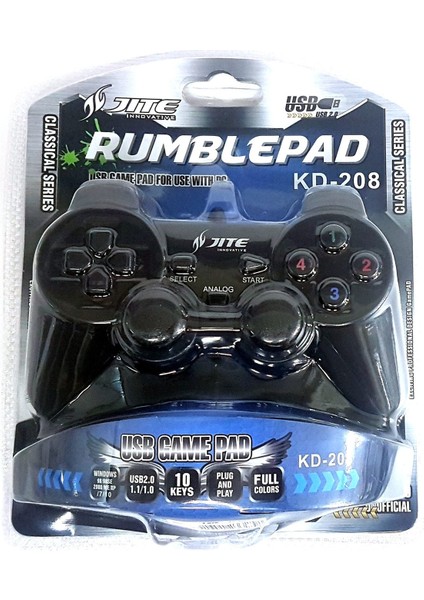 USB Game Pad Joystıck Titreşimli Analog Oyun Kolu (4825)