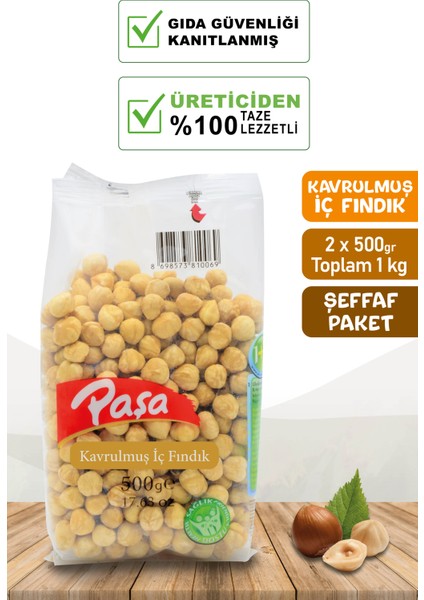 Paşa Kuruyemiş Kavrulmuş Fındık Içi 500 gr x 2 Adet (Toplam 1 Kg)