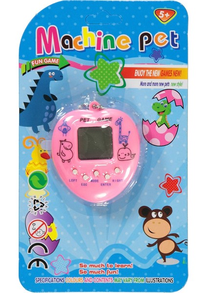 Pembe Renk Sanal Bebek Oyunu 7 cm 168 Oyunlu Tamagotchi