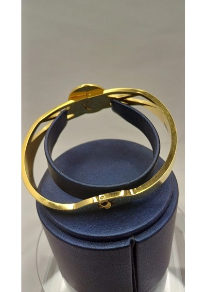 Zirkon Taşlı Tuğralı Çelik Kelepçe modelleri