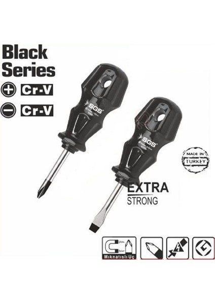 Topaç Tornavida 6 x 35 Yıldız-Düz (1 Paket 2 Adet)