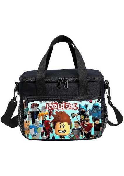 (Blue Roblox Game Kid Sırt Çantası+Yalıtımlı Öğle Yemeği Çantası+Kalem Kılıfı) 3pcs Roblox Sırt Çantası Öğle Yemeği Bagmt (Yurt Dışından) modelleri