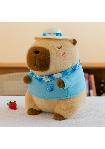 Capibara Yüzme Simidi Mayo Plaj Kıyafeti Capibala Peluş Oyuncak Bebek 30 cm (Yurt Dışından)