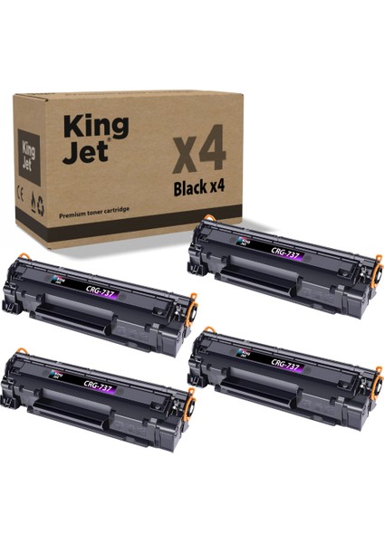 Kingjet® CRG-737 4'lü Paket - Canon Uyumlu Çipli Muadil Toner