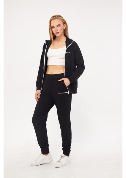 Pamuklu Fermuarlı Paçası Lastikli Kadın Eşofman Takımı 5532 indirimleri