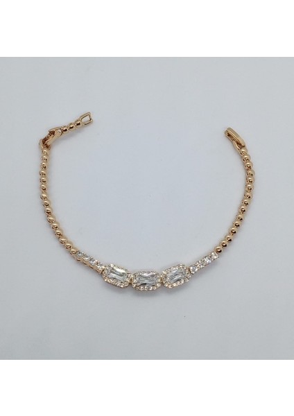 Baget Zirkon Taşlı Rose Gold Dorika Zincir Bileklik fiyatları