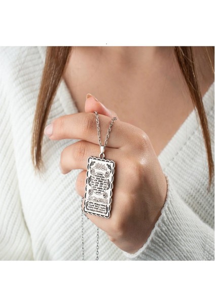 Gümüş Kaplama Hilye-I Şerif Dualı Kolye