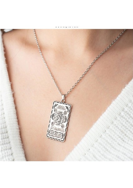 Gümüş Kaplama Hilye-I Şerif Dualı Kolye fiyatları