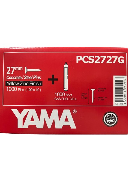 PCS2727G Gazlı Tabanca Beton Çivisi 27MM 1000 Adet + Gaz fırsatları