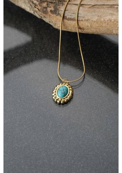 Çildan Womens Doğal Taşlı Gold Kolye modelleri