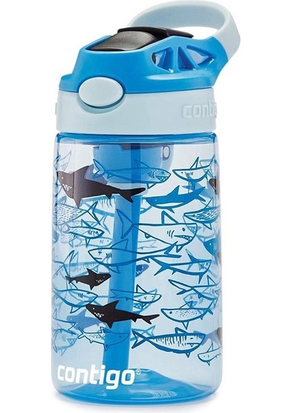 Gizmo Flip Pro Sharks Tritan Çocuk Suluğu 420 ml Açık Mavi