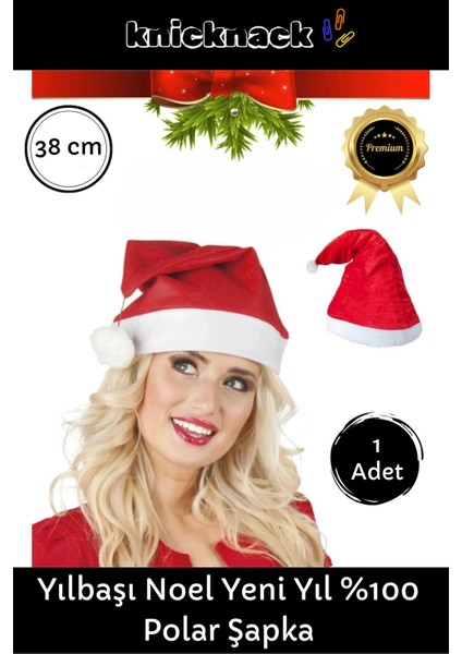 Tekno Trust Özel Üretim Yıkanabilir Ucu Ponponlu Çocuk Yetişkin Yılbaşı Noel Baba %100 Polar Şapka 1 Adet