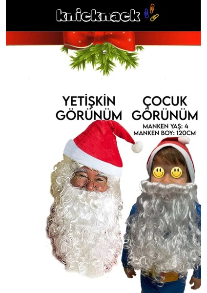 Tekno Trust Özel Üretim Yıkanabilir Ucu Ponponlu Çocuk Yetişkin Yılbaşı Noel Baba %100 Polar Şapka 1 Adet
